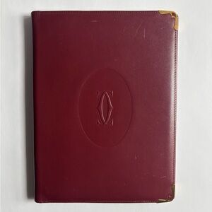 Cartier Vintage Bordeaux Leather Planer Cover